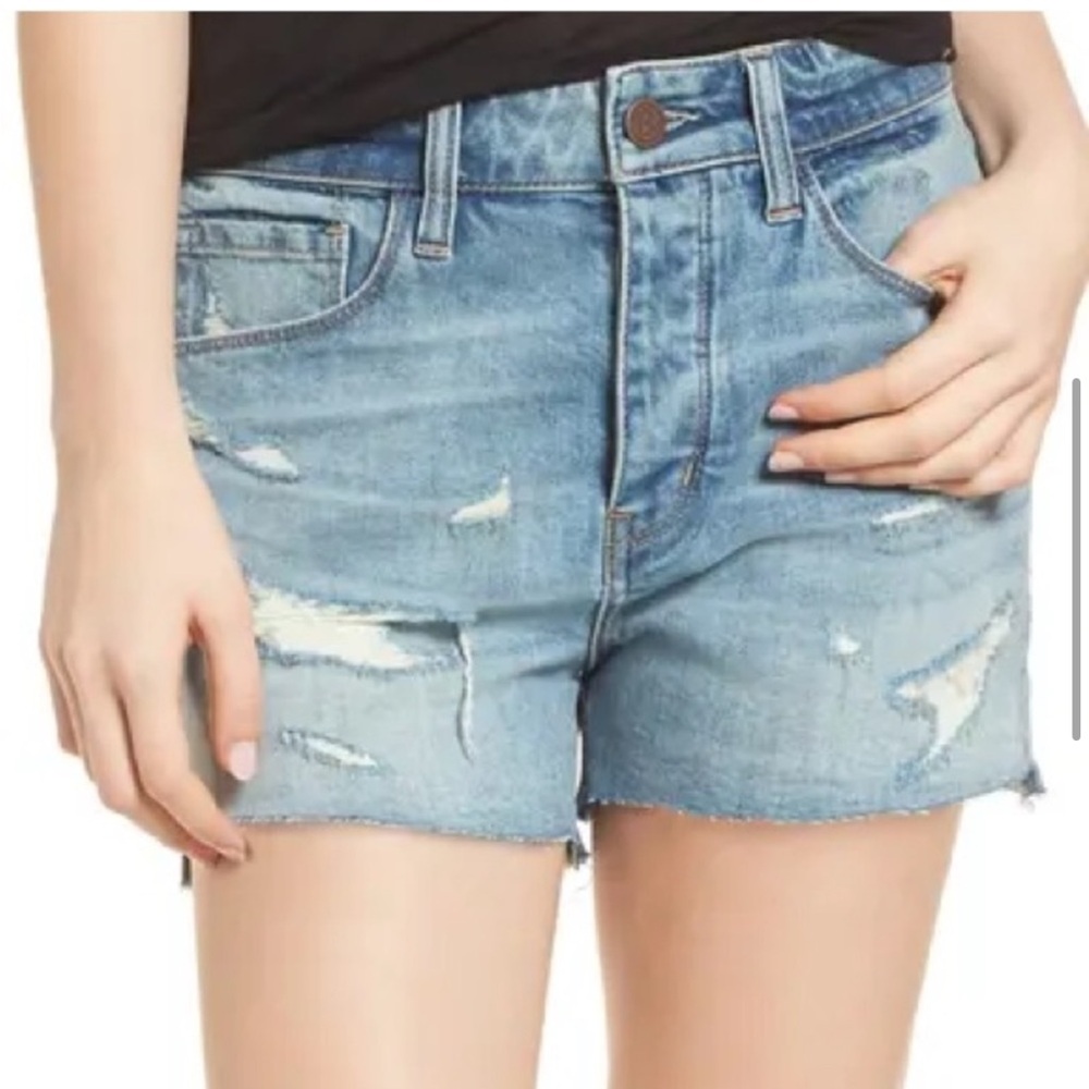 Treasure & Bond Distressed Light Blue Denim Shorts - Picture 8 of 10